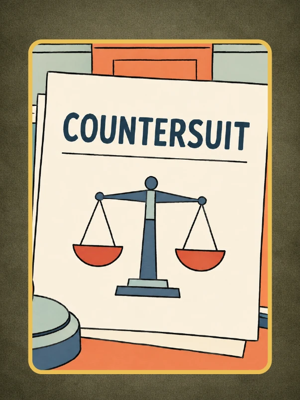 Appeal card, Countersuit