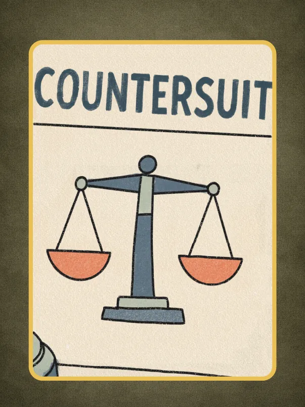Appeal card, Countersuit