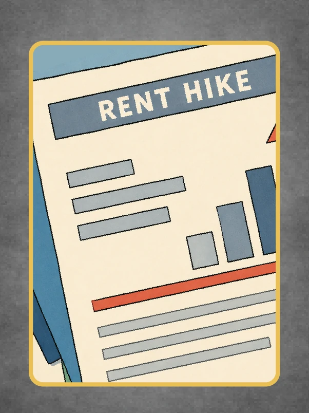 City Event card, Rent Hike