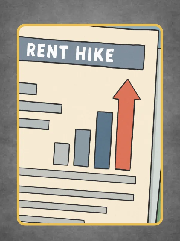 City Event card, Rent Hike