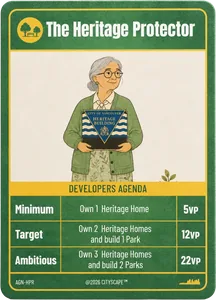 The Heritage Protector agenda card