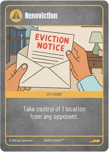 The Renoviction city event card