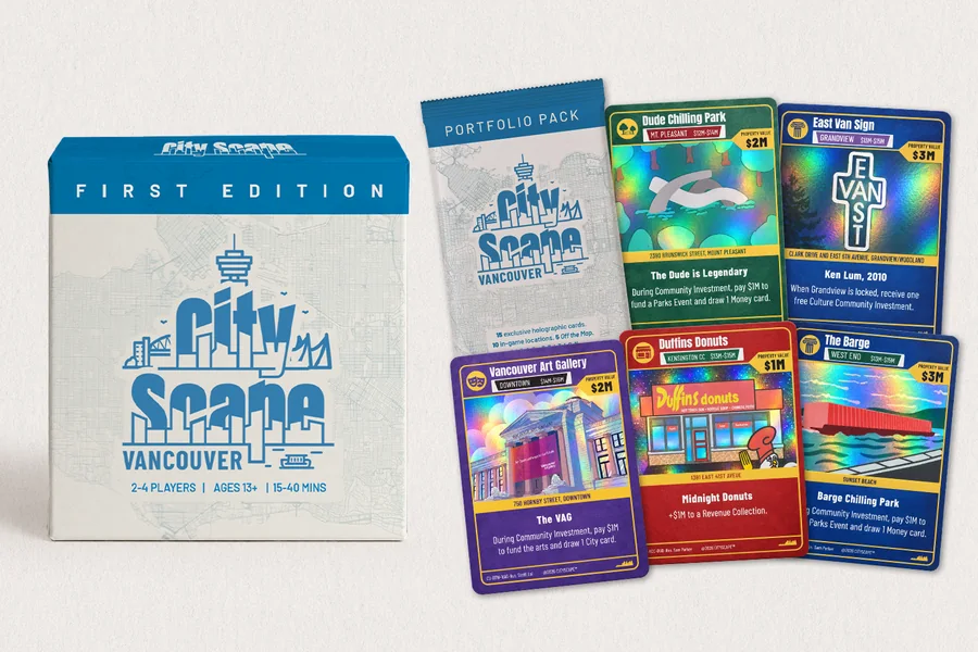 The Investor tier: First Edition box with a Portfolio Pack of holographic cards