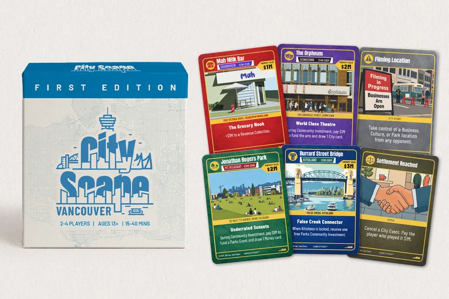 The Resident tier: First Edition box and a hand of location cards