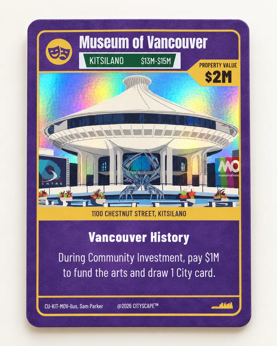 Museum of Vancouver, holographic card from CityScape Vancouver